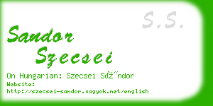 sandor szecsei business card